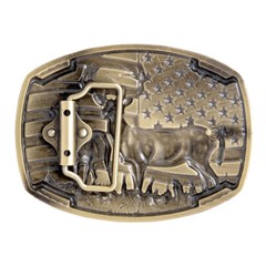 Animal Deer Belt Buckle Western Cowboy Native American Motorcyclist (DER-08-G-B)