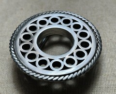 Vintage Style Round Belt Buckle Silver Tone Western Concho 2.5”