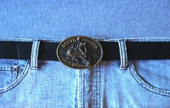 1981 VTG South Dakota Cowboy Solid Brass Registered Collection Belt Buckle