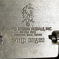 Award Design Medals Vintage Solid Brass Initial D Western Belt Buckle