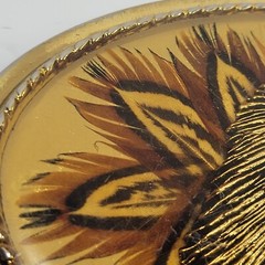 Vintage Western Belt Buckle American Eagle Real Enameled Feathers Made in USA