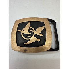 Vintage 1978 Tech-Ether Guild Solid Brass Flying Ducks Geese Belt Buckle USA