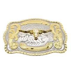 Western Cowboy Belt Buckle for Men & Women – Bull Head Longhorn Design, Fits 2&Prime;
