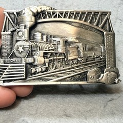 1983 Bergamot Brass Works Vintage Train Railroad Belt Buckle Made in USA