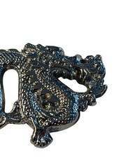 DRAGON FIRE FLAME BREATHING SOLID BRASS CHROME PLATED BARON BELT BUCKLE 1981