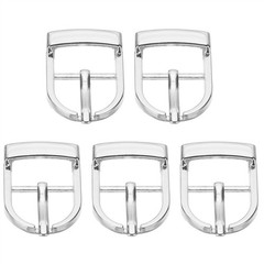 5 Pcs 0.7 Inch Adjustable Single Prong Buckle Belt Buckle, Silver Tone