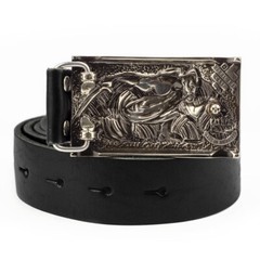 German silver belt buckle « Werewolf », Military buckle, Animal Grey Wolf buckle
