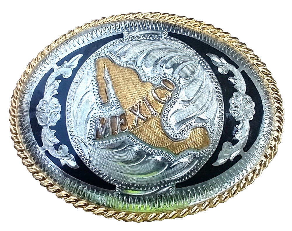 VINTAGE BEAUTIFUL ALPACA MEXICO BELT BUCKLE