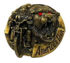 Vintage 1994 Raintree Iron Horse American Lion Biker Belt Buckle Outlaw Made USA