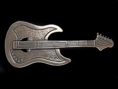 UA01139 REALLY COOL CUT-OUT **ELECTRIC GUITAR** MUSIC BRASSTONE BELT BUCKLE