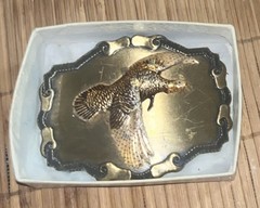 Vintage Raintree 3D Turkey Pheasant Belt Buckle Enameled , To Repair