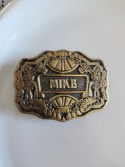 Oden Inc Western Engraved Plate Belt Buckle Gold Tone Antique Finish