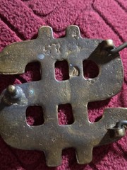 Vintage Heavy Solid Brass Dollar Sign Belt Buckle Money Symbol Financial Banker