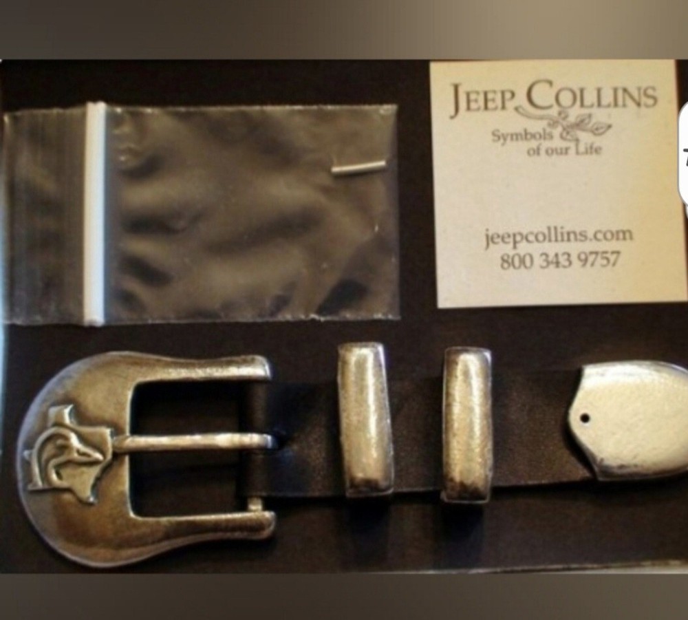 Rare Sterling Silver Ducks Unlimited Jeep Collins Silversmith Hunt Belt Buckle