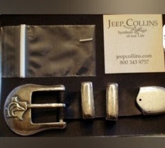 Rare Sterling Silver Ducks Unlimited Jeep Collins Silversmith Hunt Belt Buckle