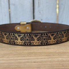 Genuine Laser Cut Leather Centenario Western Belt with Removable Buckle – Gold