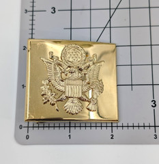 VTG Vanguard V-21 US Military Eagle Great Seal Belt Buckle Gold Tone Made in USA