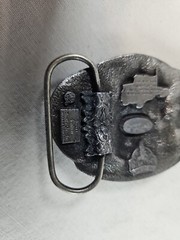 Vintage American Trucker 1998 Pewter Belt Buckle Siskiyou Semi Truck Eagle USA