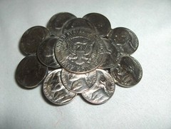 Vintage Jefferson Nickel Coin Belt Buckle Half Dollar 3.50&Prime; x 2.50&Prime; NICE