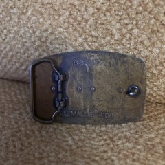 Alumaline Western Woven Tooled Leather Look Belt Buckle BB-317 Brass 4108 Vtg