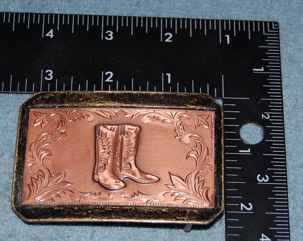 Cowboy Boots Belt Buckle, Complete & Functional