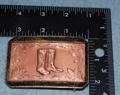 Cowboy Boots Belt Buckle, Complete & Functional