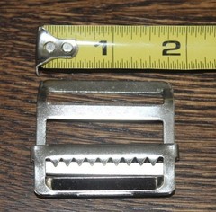 2 Nickel Metal slide ladder buckle with adjustable jaw 1 1/2&Prime; buckle