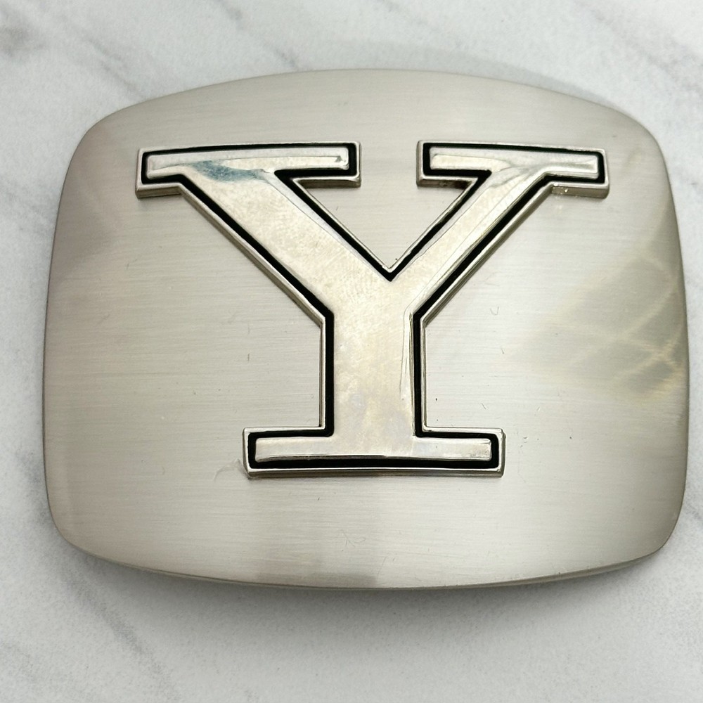Letter Y Initial Monogram Silver Tone Belt Buckle Western – 3.16&Prime; x 2.78&Prime;