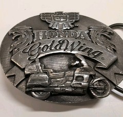 Honda Gold Wing Motorcycle Pewter Belt Buckle Vintage Siskiyou Buckle Co. USA