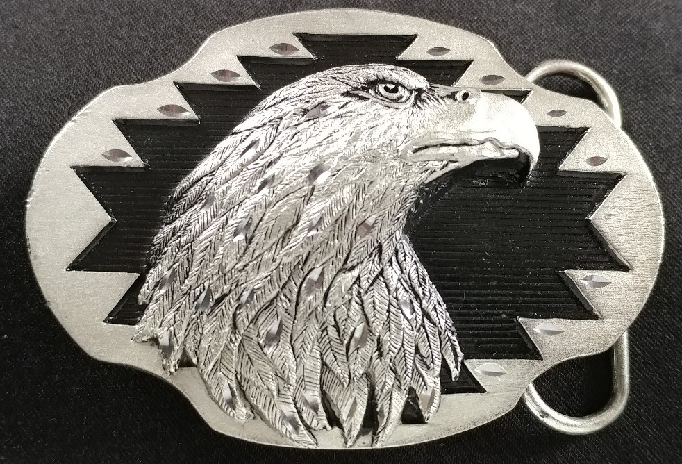 EAGLE HEAD BIRD WILDLIFE NATURE BELT BUCKLE SISKIYOU MADE IN USA 1996