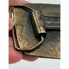 Vintage 1977 Wyoming Studio Art Works Labrador Retriever Belt Buckle RJ Ventrice