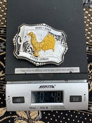 Western Buckle Gold Black Silver Rooster Cowboy 2 »Buckle Hebilla Vaquero Gallo