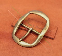 Heavy Brass Huge Western Center Bar Pin Belt Buckle for Leather Belt Fit 45mm