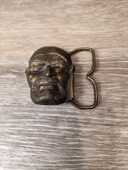 1977 Bergamot Brass Works Pirate Head Belt Buckle Great Condition