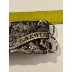 Vintage North Dakota Limited Edition Belt Buckle Native American Bison Western