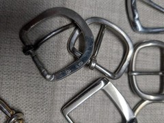 vintage 30 PC LOT western BELT BUCKLES chrome COWBOY rodeo 1.5&Prime; metal steel