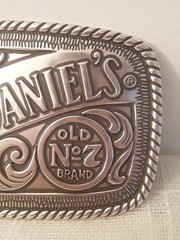 Jack Daniel&rsquo;s Old No.7 2005 Silver Metal Belt Buckle With Rope Style Border