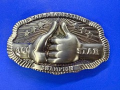 Thumb Wrestling All-Star Champion Trophy Award 2005 SMC LLC. Belt Buckle
