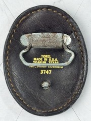 Vintage Torel Belt Buckle Leather Hand Tooled & Painted Elk or Deer 3747 Texas