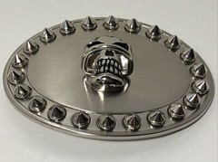 XL Steel Tone w/Skull Ornament Belt Buckle – 1.5&Prime; Loop – BX1