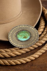 Teal Turquoise Stone Belt Buckle Western Cowboy Style Fits 1.5 Inch Strap