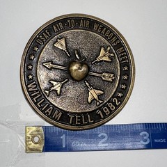 Vintage USAF Air to Air Weapons Meet William Tell 1982 Bronze Belt Buckle
