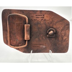 Tisco Tractor Implement Supply Co Belt Buckle 1998 Anniversary Copper Tone Metal