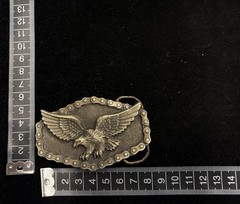 Vintage American eagle design surrounded by a motorcycle chain belt buckle RARE