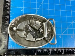 Horse Head and Saddle Enamel Rodeo Cowboys Cowgirls Dimensional Belt Buckle