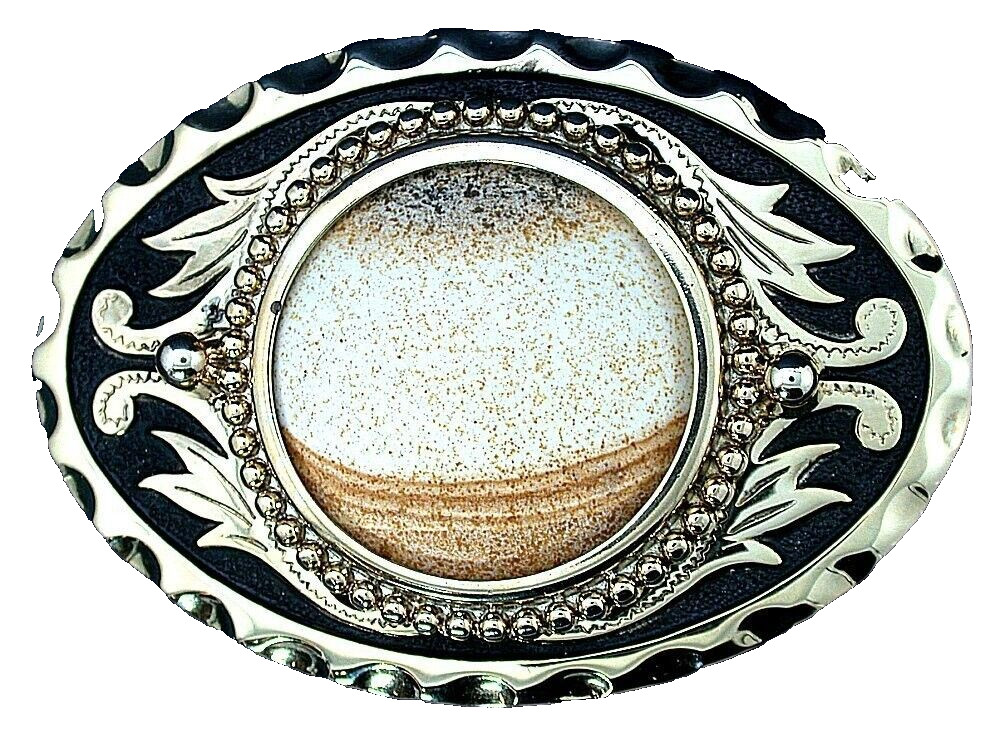 Gold Color Oval Western Picture Jasper Cabochon Cab Belt Buckle EPBB250/12524