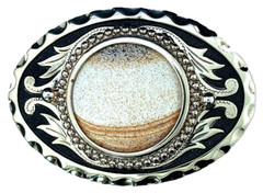 Gold Color Oval Western Picture Jasper Cabochon Cab Belt Buckle EPBB250/12524