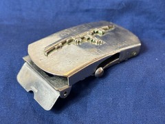 VTG Naval USS Trippe FF-1075 Belt Buckle Military Style Knox Class Frigate Japan