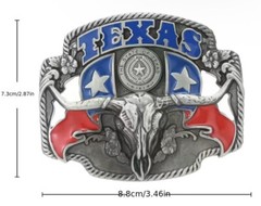 TEXAS Longhorn Flag Western Cowboy Novelty Belt Buckle State Of Texas
