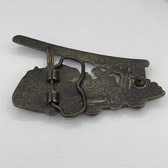 Lot Of 2 Brass Vintage Fire Truck Belt Buckles 1978 Baron Fireman Firefighter